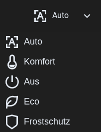 mit geöffneter Auswahlliste