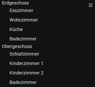 Menü auf kleinen Bildschirmen, geöffnet