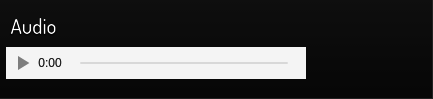 Default example for defining an audio widget in the configuration Default example for defining an audio widget in the configuration